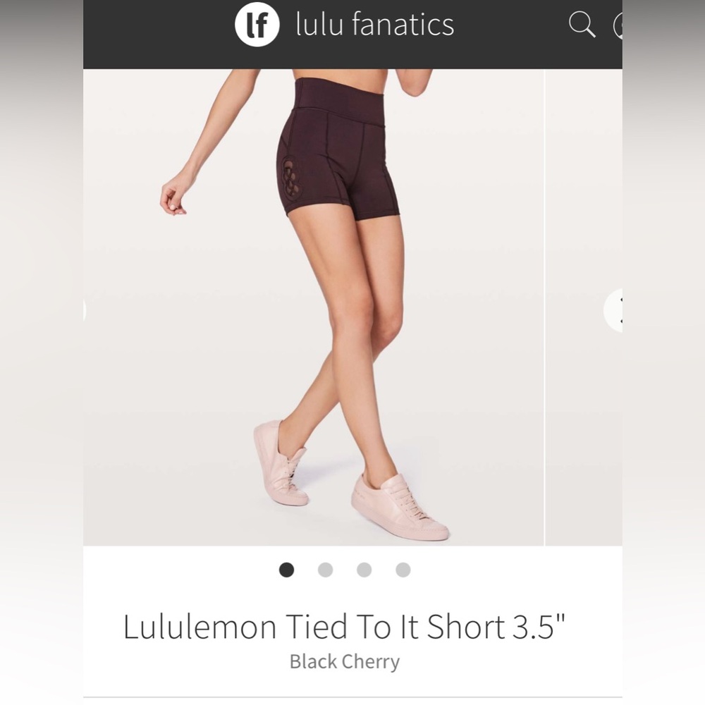 VGUC Lululemon Tied to It shorts in black cherry, size 4.